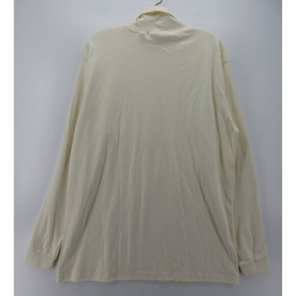 VINTAGE LL Bean Top XL Tall Cream Turtleneck Shirt T Tee 90s USA - Picture 6 of 10